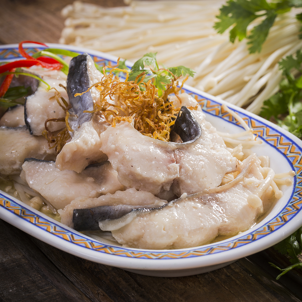 Steamed Fish with Enoki Mushrooms
