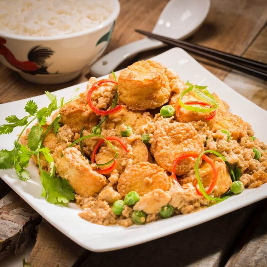 low sodium foods #3 minced chicken with egg tofu