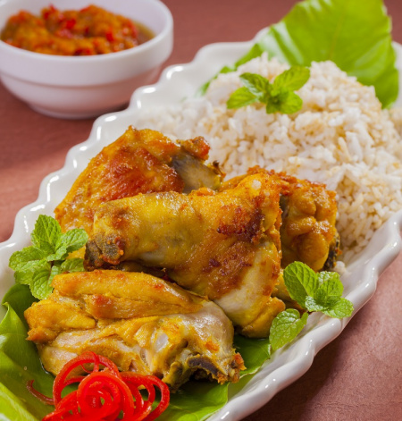 Uduk Rice with Sambal & Kalasan Fried Chicken