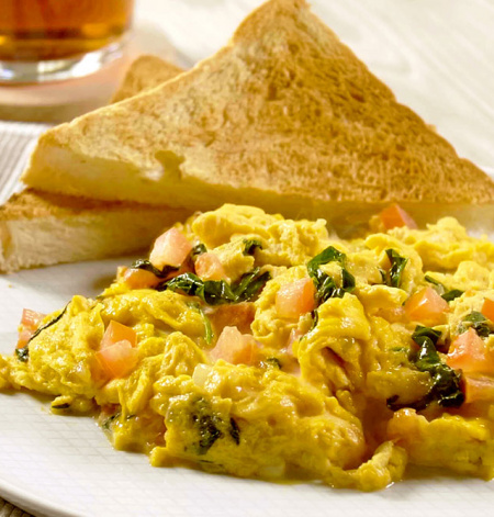 Tomato And Spinach Scrambled Egg